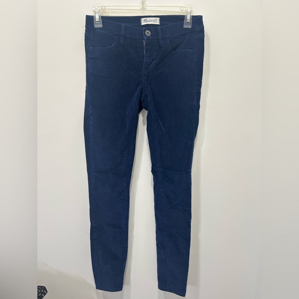 Madewell Pants Corduroy‎ 24x32 Navy Stretch Skinny Womens Flat Front